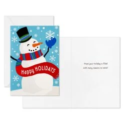 Hallmark Happy Snowman And Red Lettering Boxed Christmas Cards, Pack Of 40 -Hallmark Shop 0001BXX1019 3