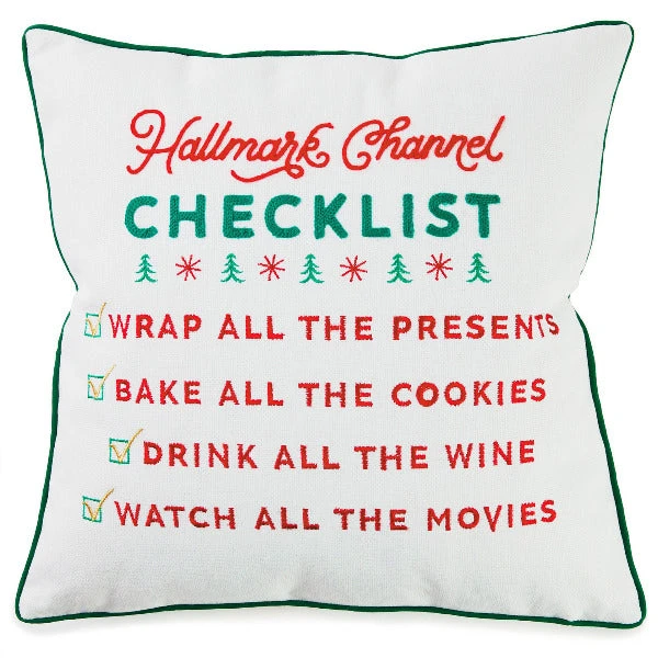 Hallmark Channel Checklist Throw Pillow, 16x16 1 Hallmark Channel Checklist Throw Pillow, 16x16