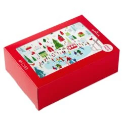 Hallmark Village Ice Skaters Boxed Christmas Cards, Pack Of 40