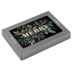 Hallmark Merry And Bold Greenery Boxed Christmas Cards, Pack Of 16