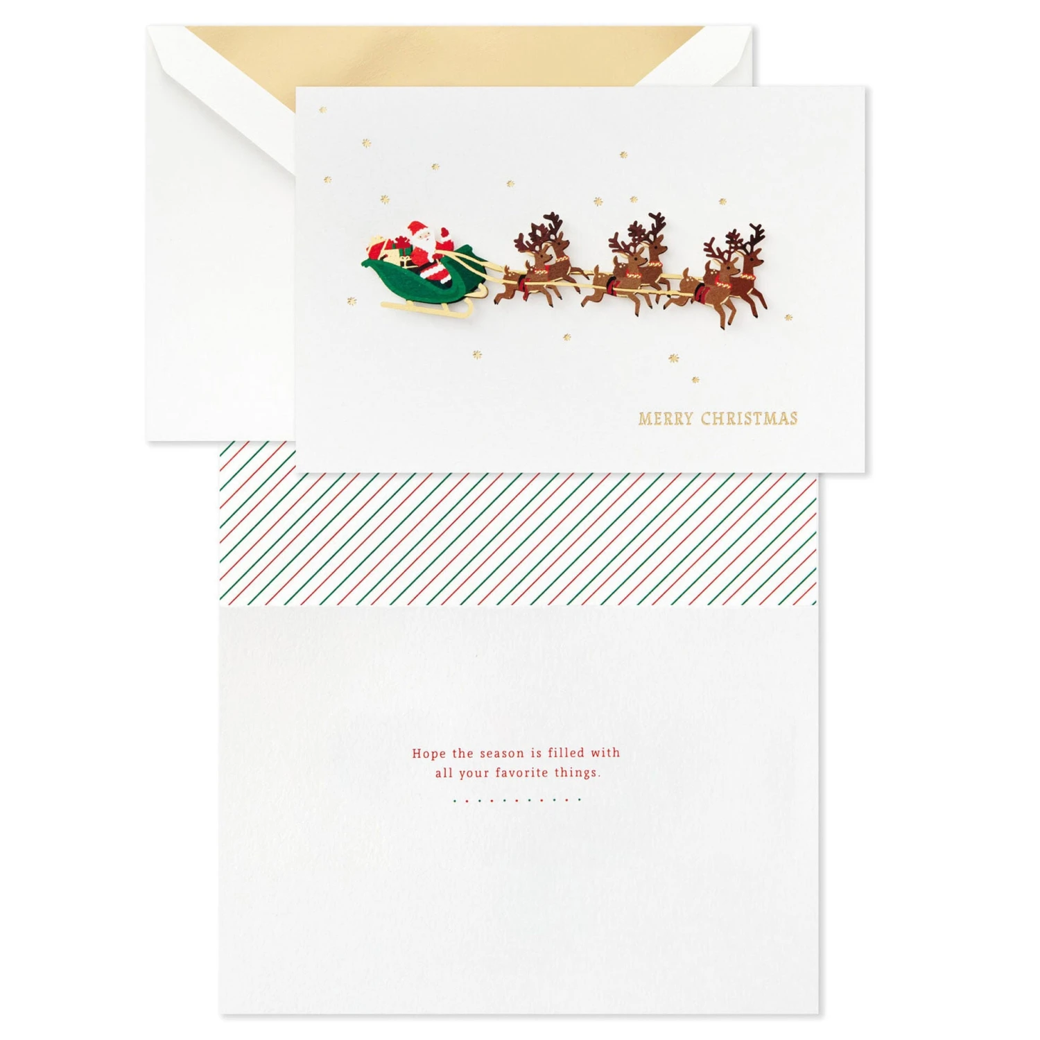 Hallmark Santa Flying With Reindeer Boxed Christmas Cards, Pack Of 8 2 Hallmark Santa Flying With Reindeer Boxed Christmas Cards, Pack Of 8 - Image 2