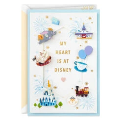 Hallmark Walt Disney World 50th Anniversary My Heart Is At Disney Blank Card