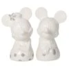 Hallmark Disney Mickey And Minnie White And Silver Salt And Pepper Shakers, Set Of 2