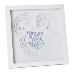 Hallmark Disney 100 Years Of Wonder Dream Wish Believe Framed Art, 10.5x10.5
