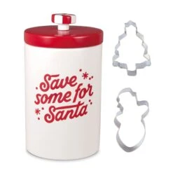 Hallmark Cookie Jar And Cookie Cutters Christmas Gift Bundle, Set Of 3