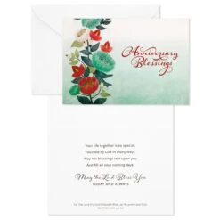 Hallmark DaySpring Floral Assorted Religious Anniversary Cards, Box Of 12 -Hallmark Shop DaySpring Floral Religious Anniversary Cards Assortment 1DSI4205 04
