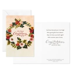 Hallmark DaySpring Floral Assorted Religious Anniversary Cards, Box Of 12 -Hallmark Shop DaySpring Floral Religious Anniversary Cards Assortment 1DSI4205 05