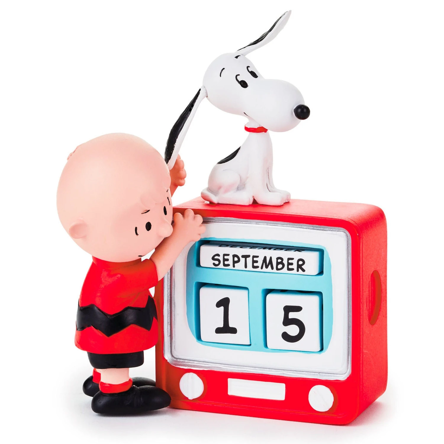 Hallmark Peanuts® Charlie Brown And Snoopy Perpetual Calendar TV Set Figurine 1 Hallmark Peanuts® Charlie Brown And Snoopy Perpetual Calendar TV Set Figurine