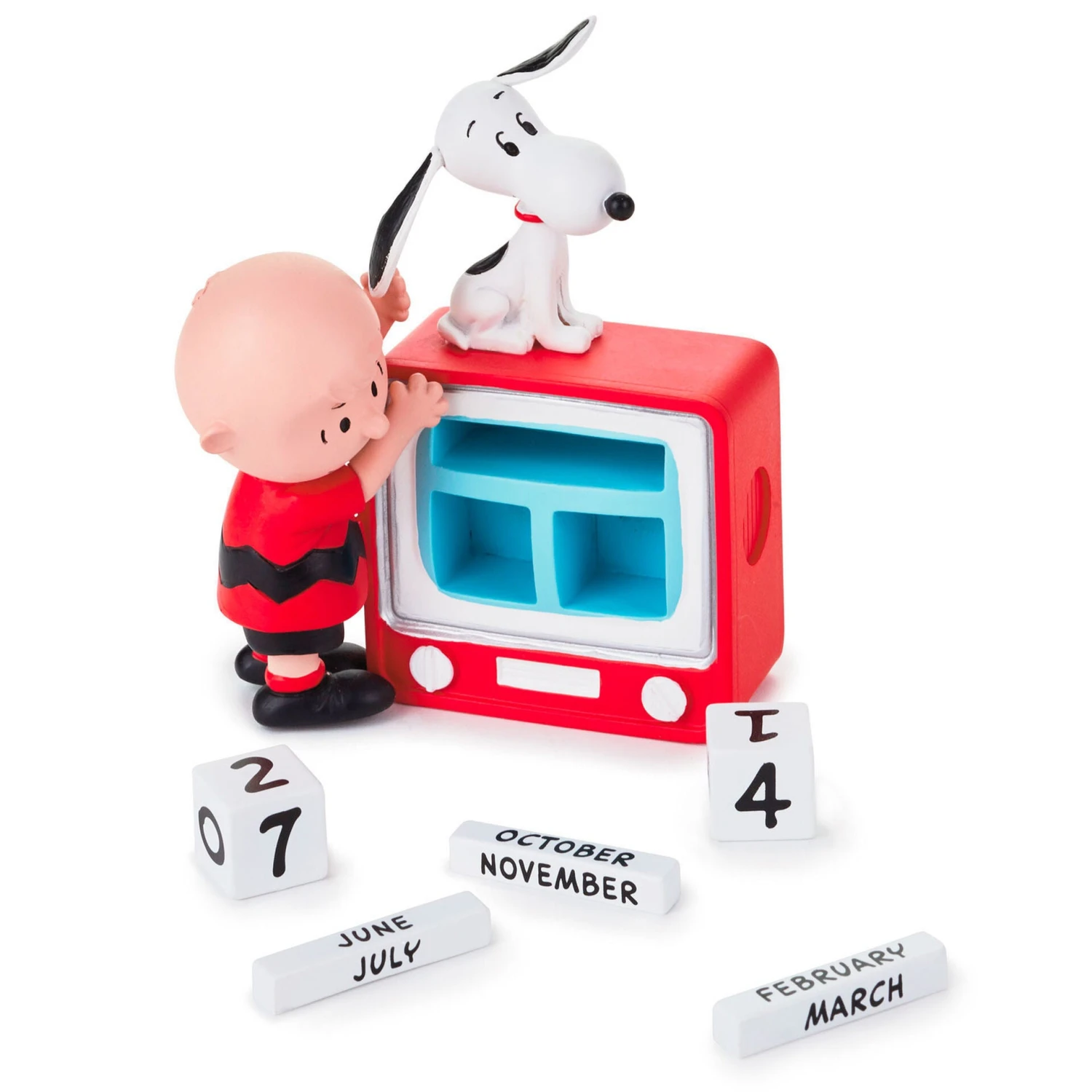 Hallmark Peanuts® Charlie Brown And Snoopy Perpetual Calendar TV Set Figurine 2 Hallmark Peanuts® Charlie Brown And Snoopy Perpetual Calendar TV Set Figurine - Image 2