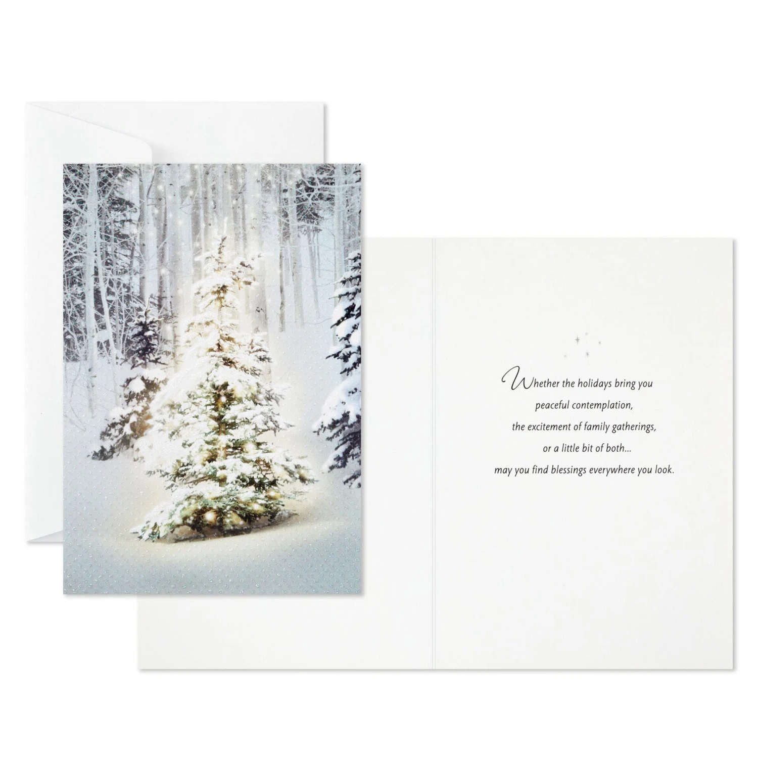 Hallmark Snowy Pine Tree Blessings Everywhere Boxed Christmas Cards, Pack Of 16 2 Hallmark Snowy Pine Tree Blessings Everywhere Boxed Christmas Cards, Pack Of 16 - Image 2