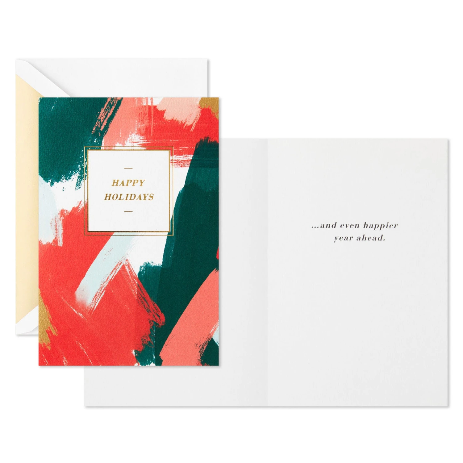 Hallmark Red And Green Brushstroke Boxed Christmas Cards, Pack Of 12 2 Hallmark Red And Green Brushstroke Boxed Christmas Cards, Pack Of 12 - Image 2