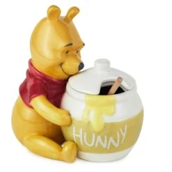 Hallmark Disney Winnie The Pooh Ceramic Honey Pot With Serving Wand, Set Of 2